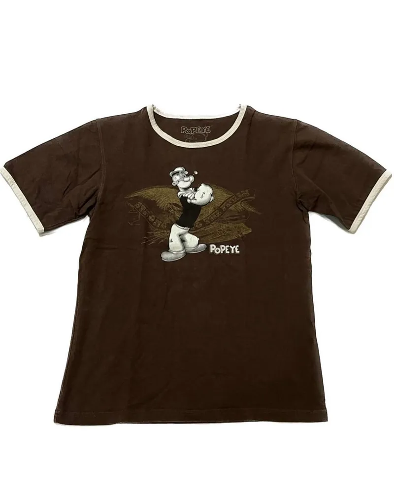Vintage Y2K Crop top Wanita white brown photo 1