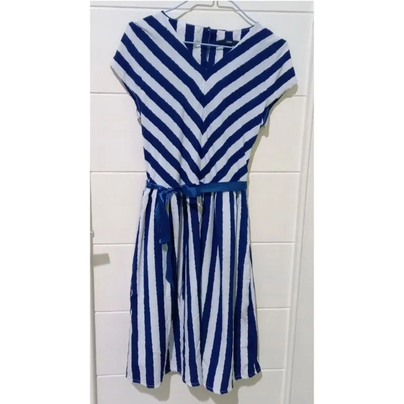 Casual Casual dress Wanita white blue photo 1