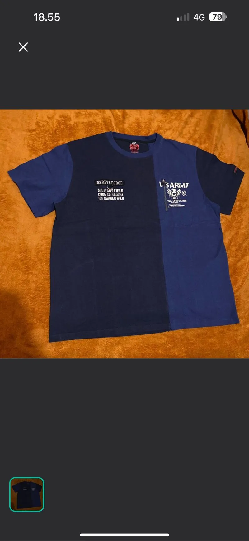 Japanese brand Streetwear Y2K T-shirt Pria navy blue photo 1