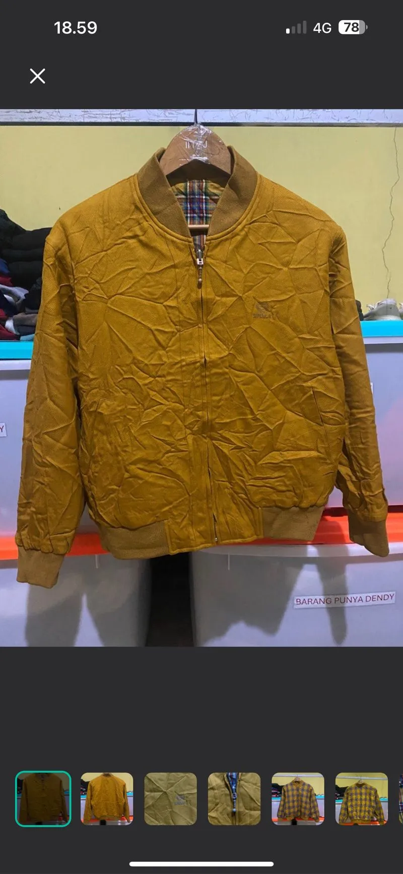 Japanese brand Streetwear Y2K Denim jacket Pria orange khaki photo 1