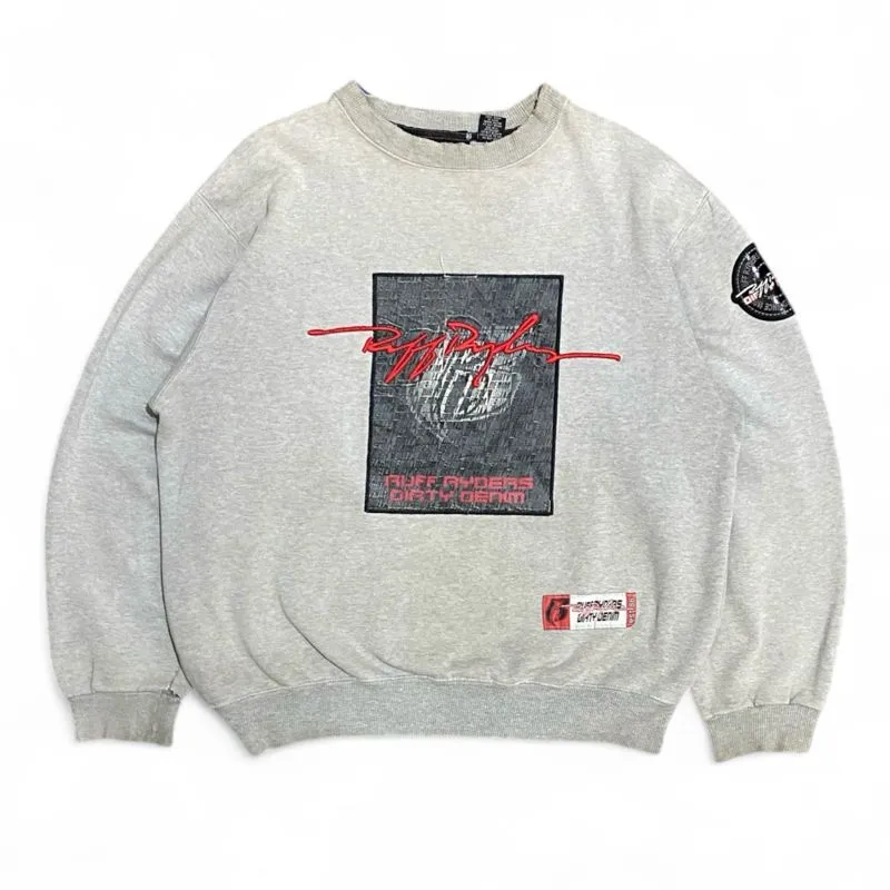 Ruff Ryders Streetwear Y2K Sweater Pria gray photo 1