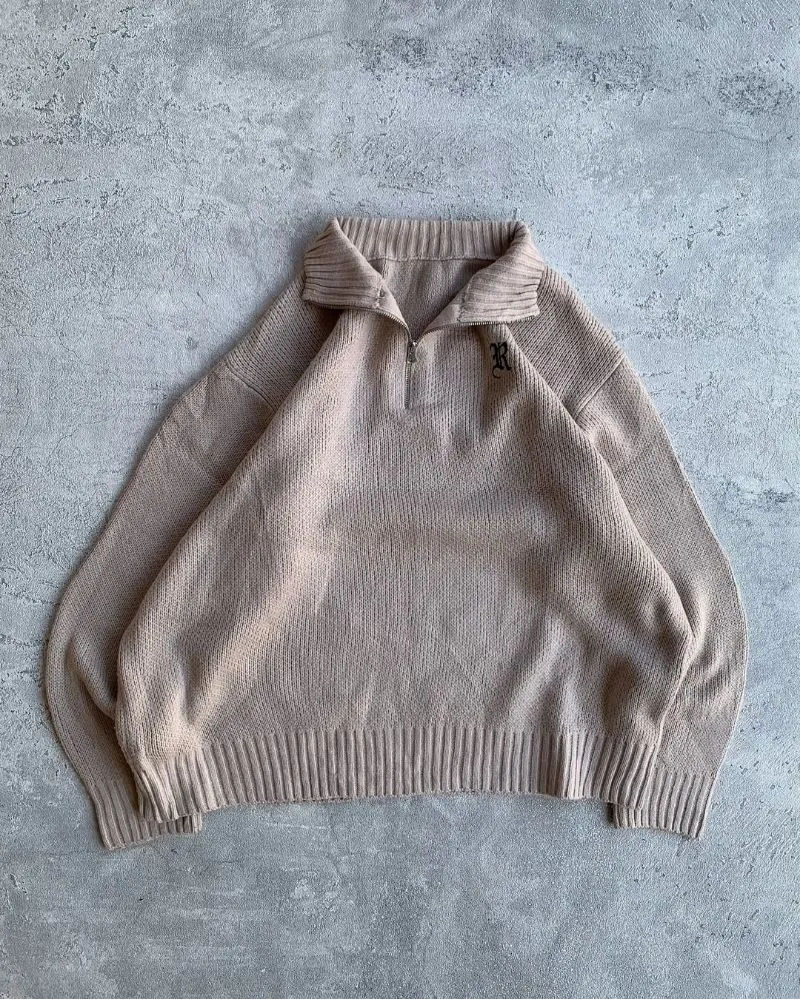 Vintage Casual Sweater Pria tan photo 1
