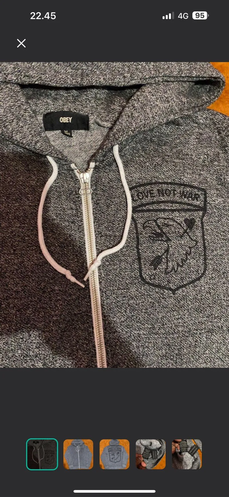 Obey Streetwear Y2K Hoody Pria gray photo 1