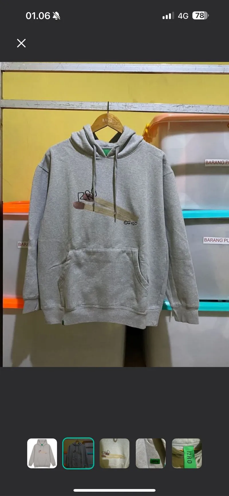 Japanese brand Streetwear Hoody Pria gray photo 1