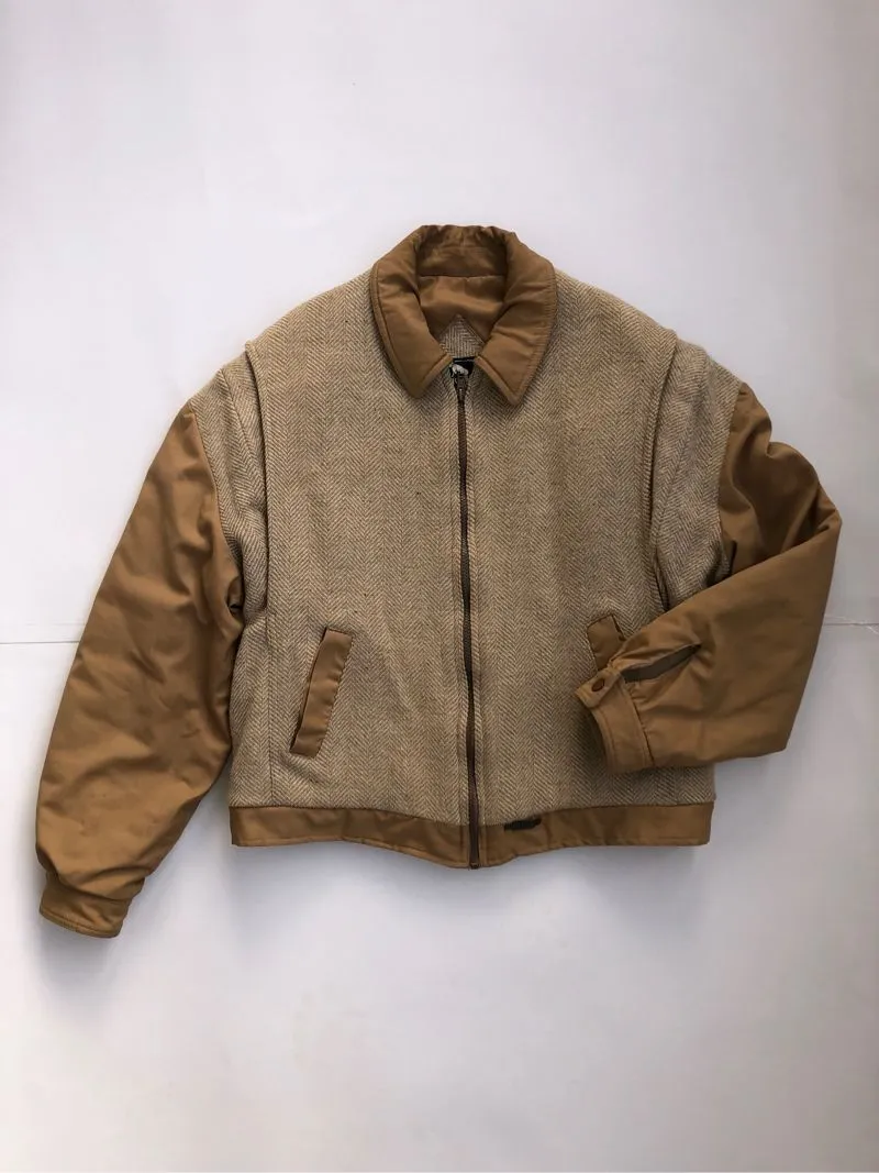 Vintage Biker Bomber jacket Pria khaki photo 1