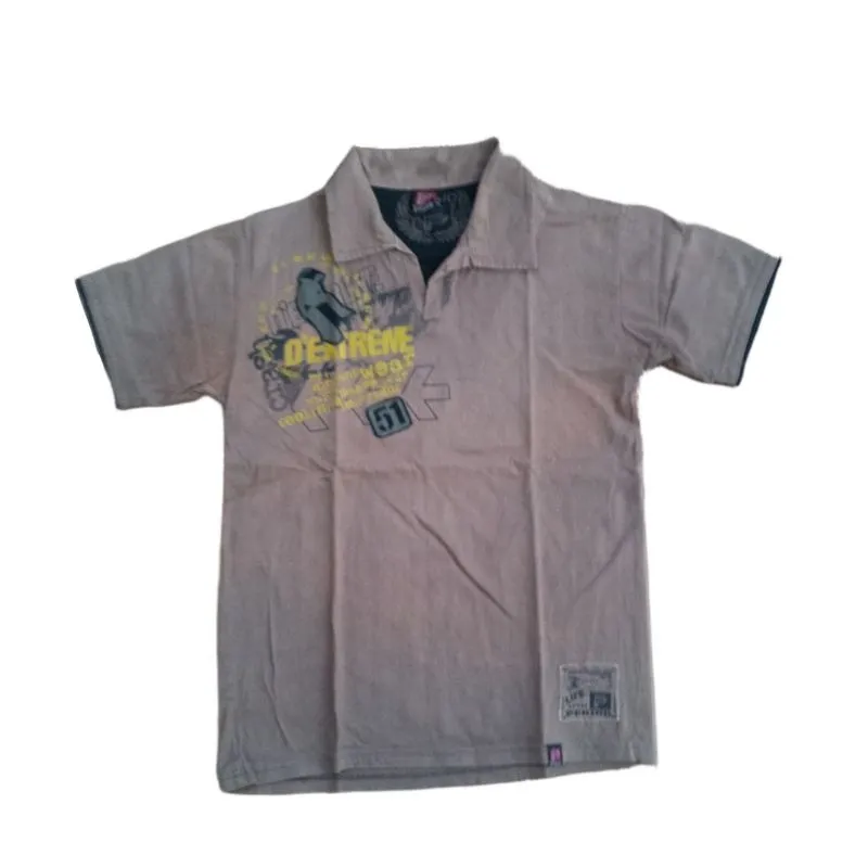 Streetwear Y2K Polo shirt Pria tan black photo 1