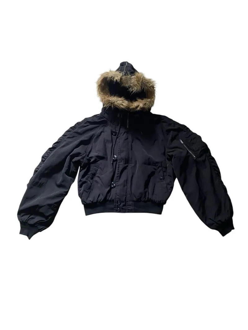 Y2K Grunge Trench coat Wanita black photo 1