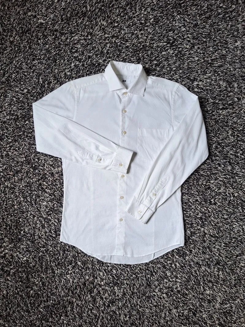 Uniqlo Luxury Casual Formal shirt Pria white photo 1