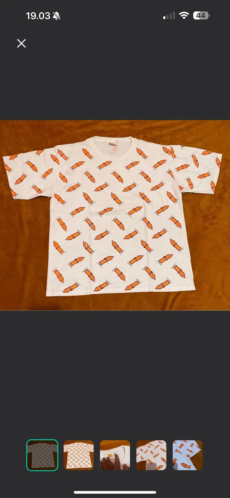 Japanese brand Streetwear T-shirt Pria orange white photo 1
