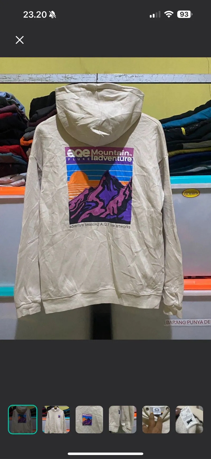 Fluke Skateboard Streetwear Sportswear Hoody Pria cream photo 1