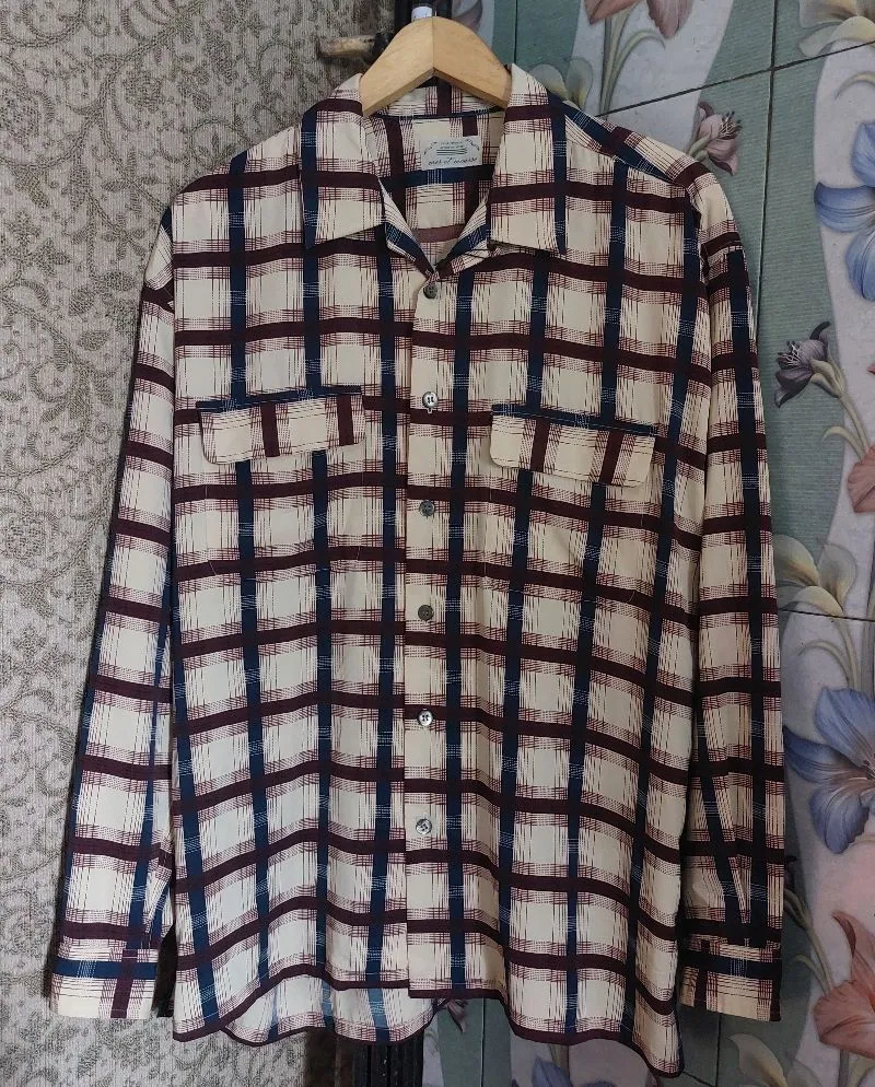 Casual Casual shirt Pria cream brown photo 1