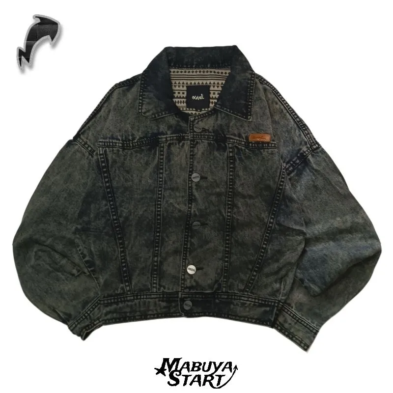 Streetwear Y2K Denim jacket Wanita white gray photo 1