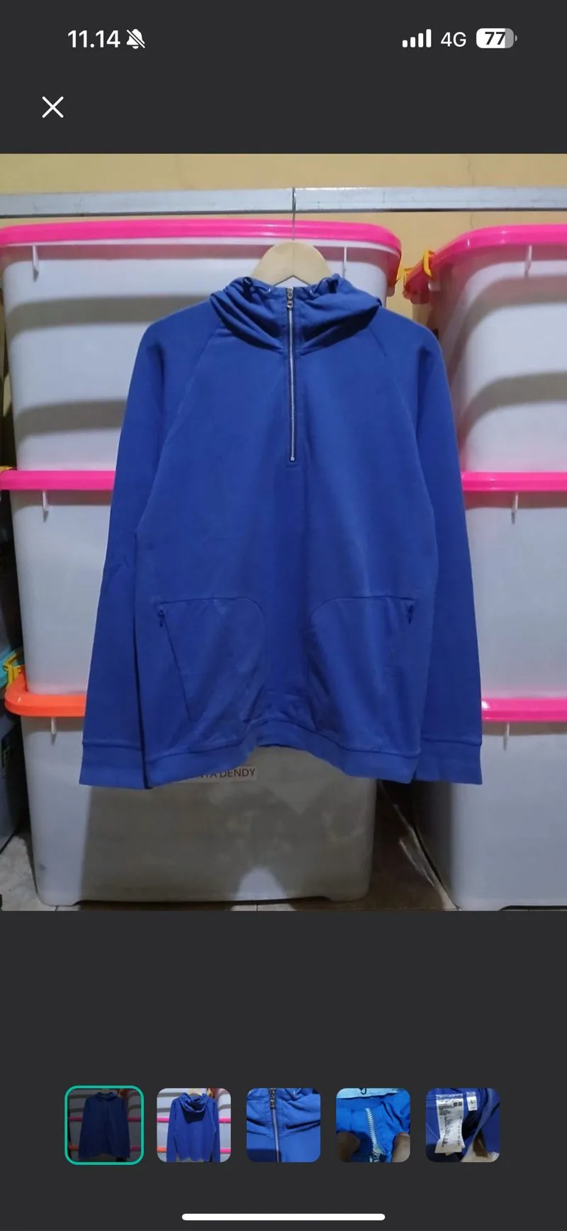 Jil Sander Streetwear Hoody Pria blue photo 1