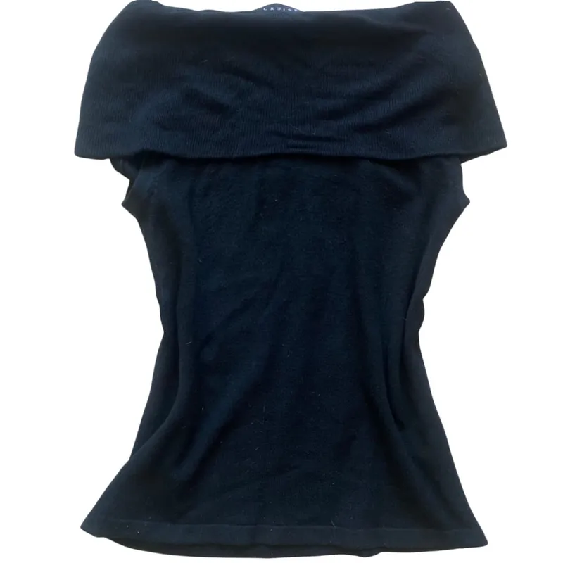 Vintage Casual Crop top Wanita black photo 1