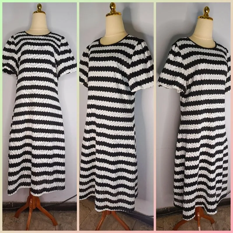 Vintage Avant Garde Evening dress Wanita white black photo 1