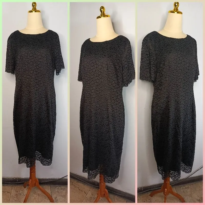 Vintage Avant Garde Midi dress Wanita black photo 1