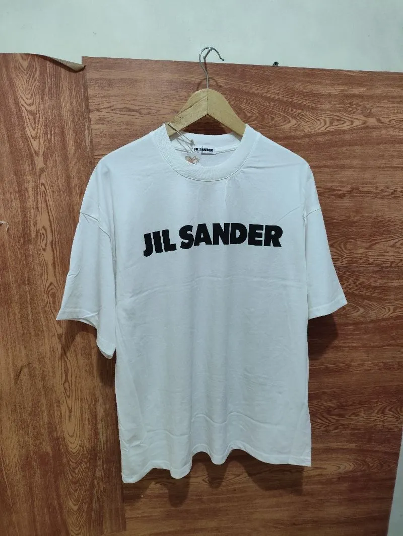 Jil Sander Streetwear Luxury T-shirt Pria white black photo 1