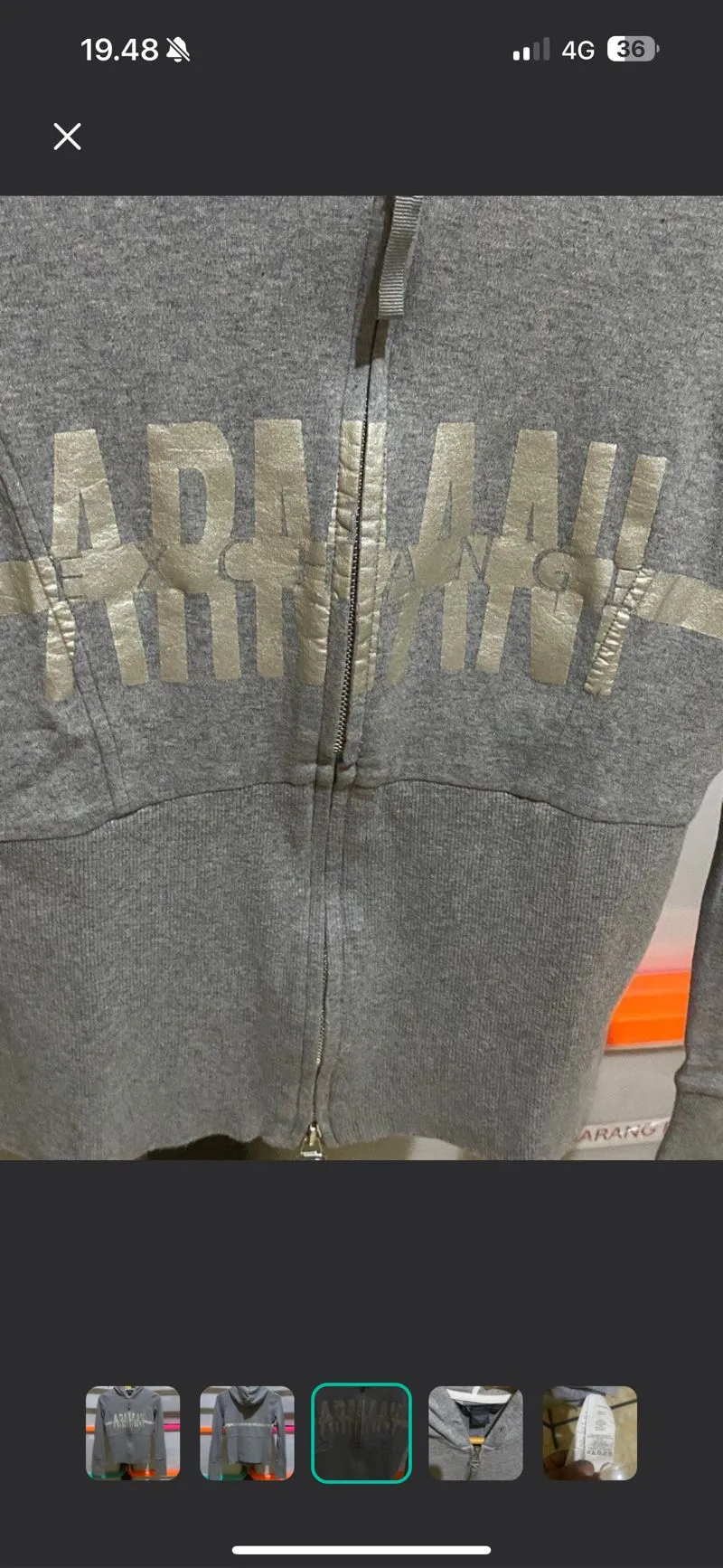 Armani	 Streetwear Luxury Crop top Wanita gray photo 1