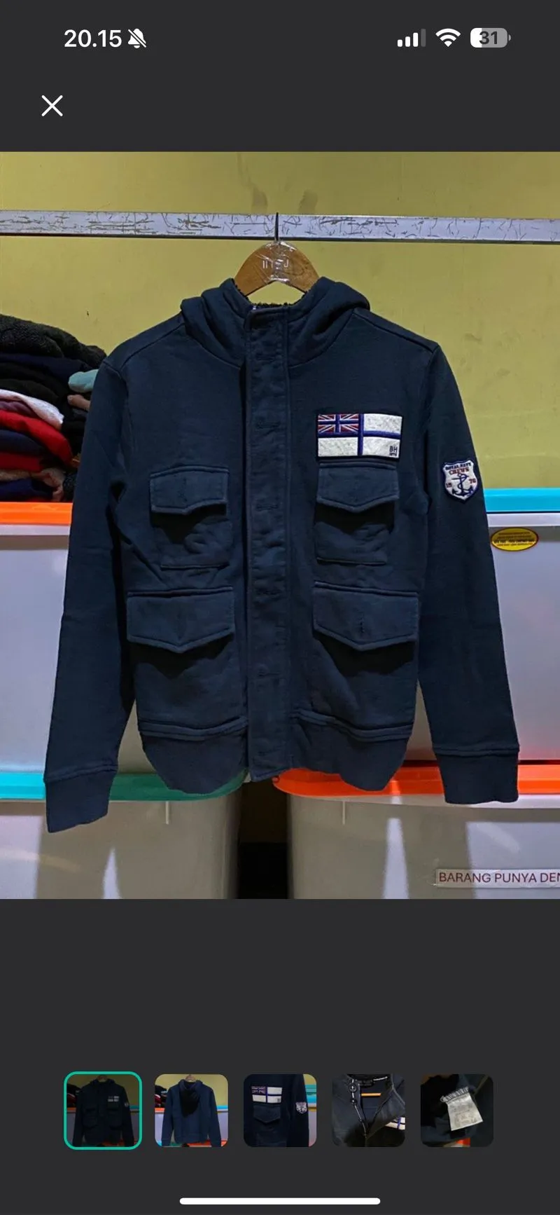 Beams Streetwear Y2K Hoody Pria navy photo 1