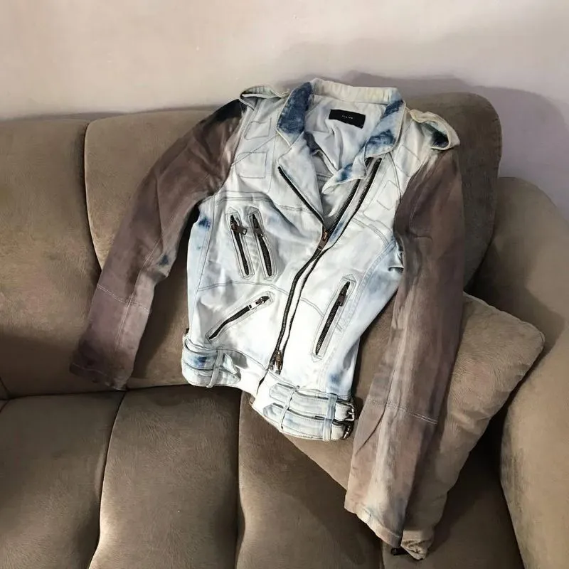 Japanese brand Biker Denim jacket Wanita multicolor photo 1