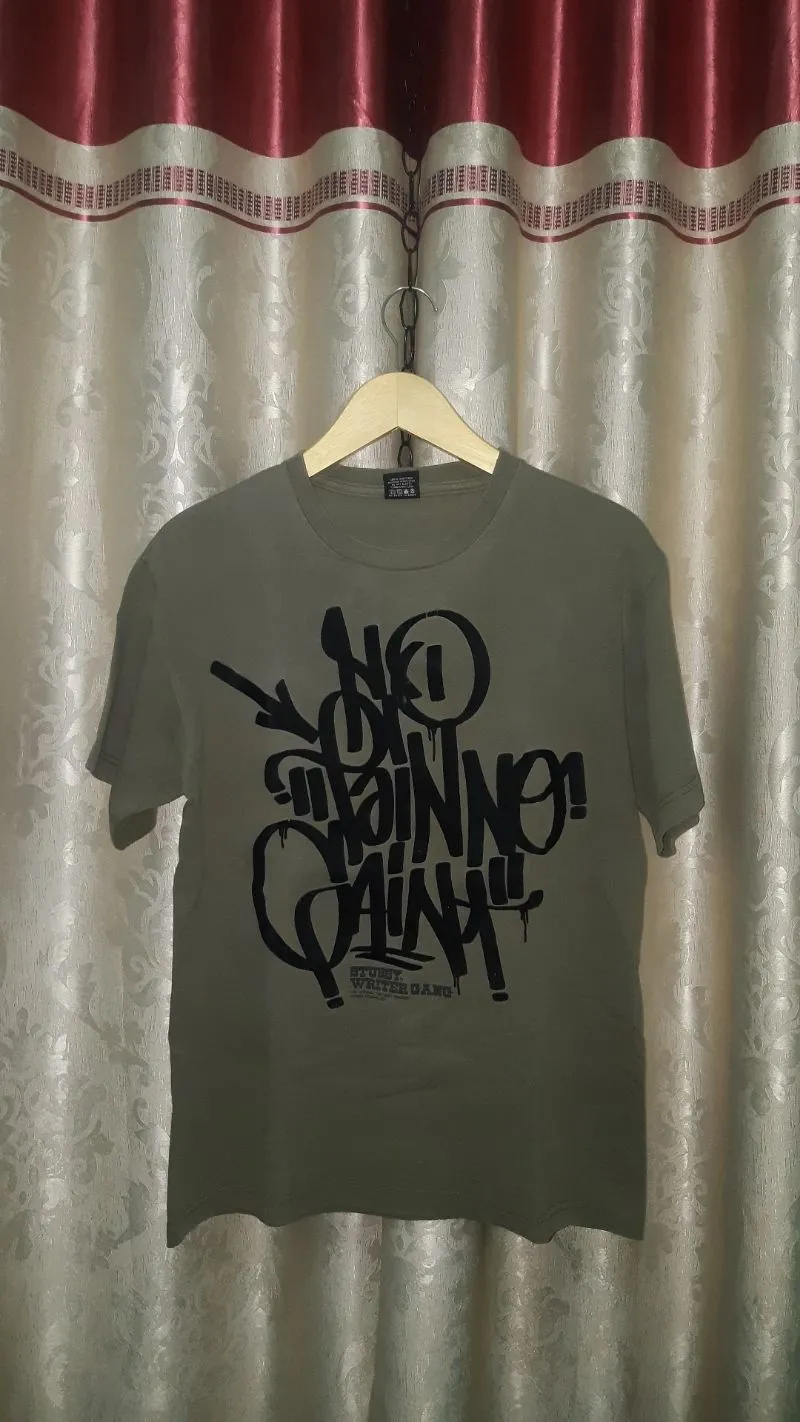 Stussy Vintage Streetwear T-shirt Pria khaki photo 1