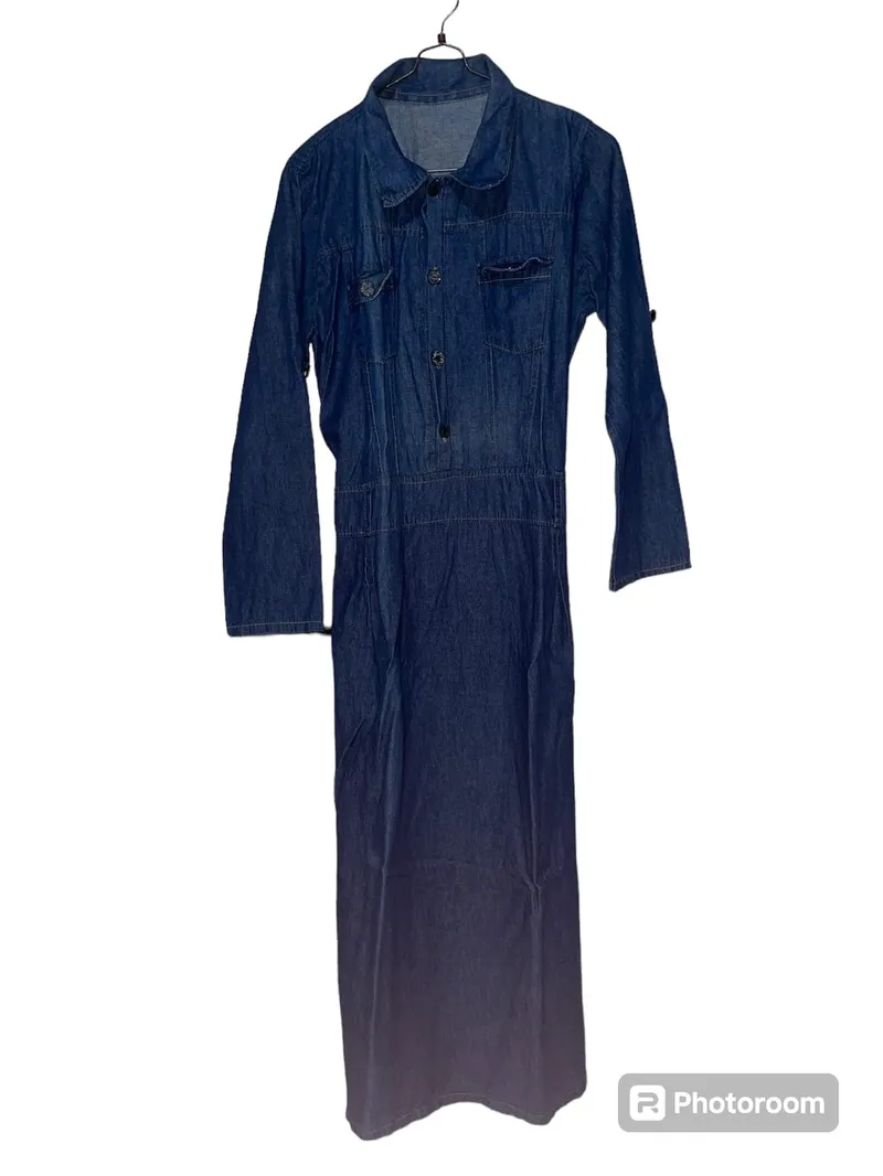 Casual Muslim Maxi dress Wanita navy photo 1