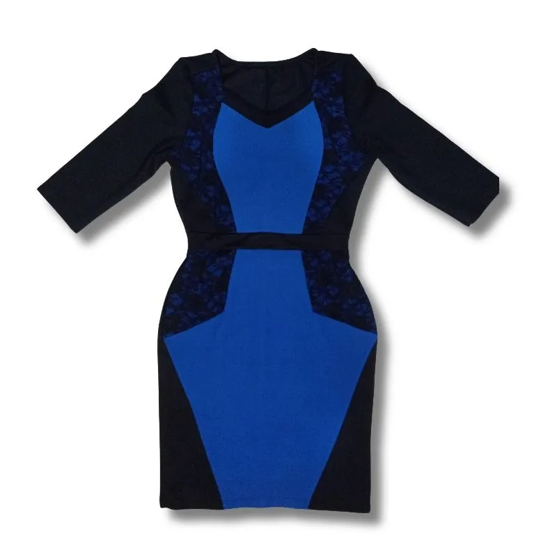 Luxury Goth Bodycon dress Wanita blue black photo 1