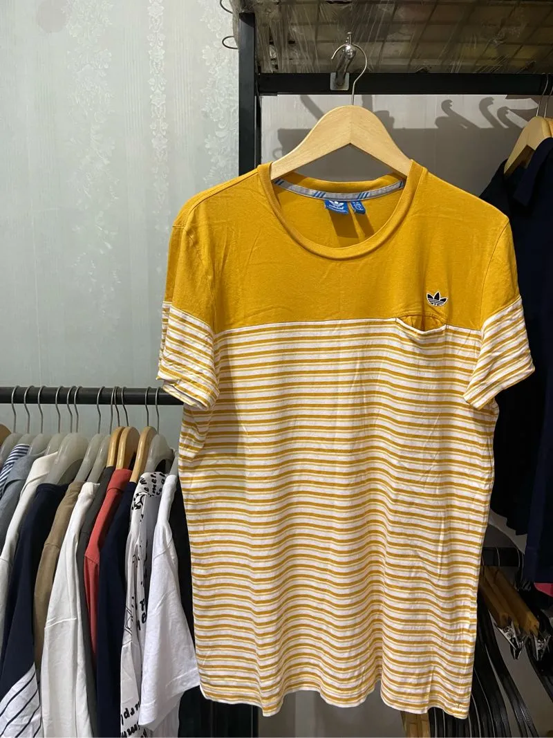 Adidas Casual T-shirt Pria white yellow photo 1