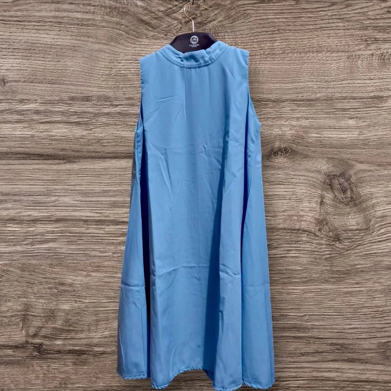Minimalist Casual Midi dress Wanita blue photo 1