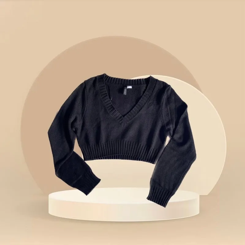 H&M Casual Crop top Wanita black photo 1