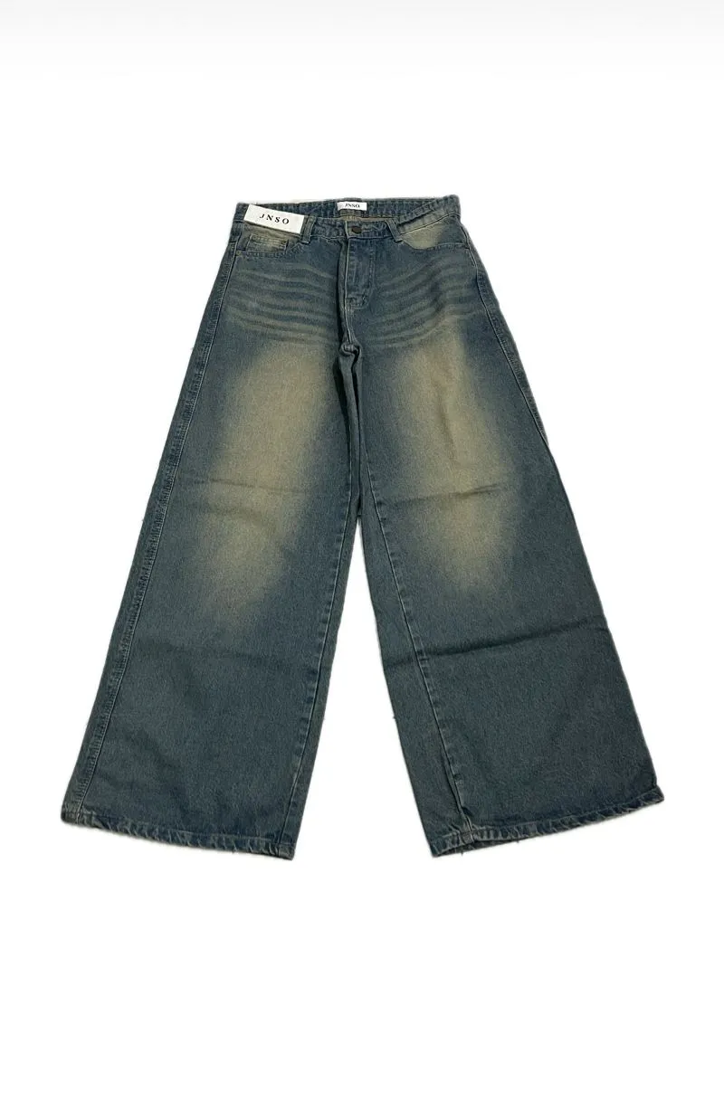 Jiniso Streetwear Y2K Jeans Pria blue photo 1