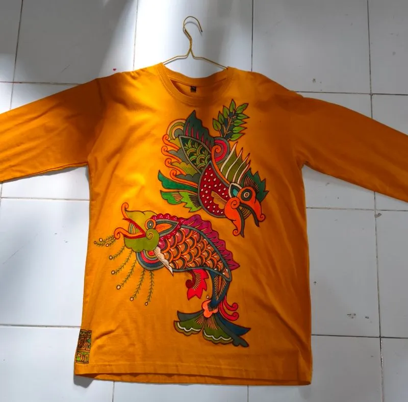 Vintage Batik T-shirt Pria orange photo 1