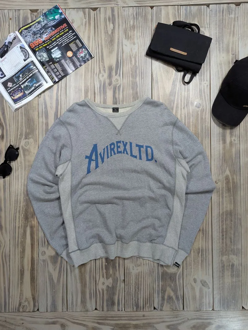 Avirex Vintage Streetwear Sweatshirt Pria blue gray photo 1