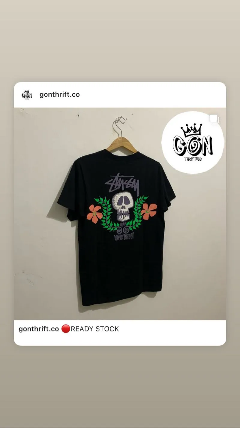 Stussy Vintage Streetwear T-shirt Pria black photo 1