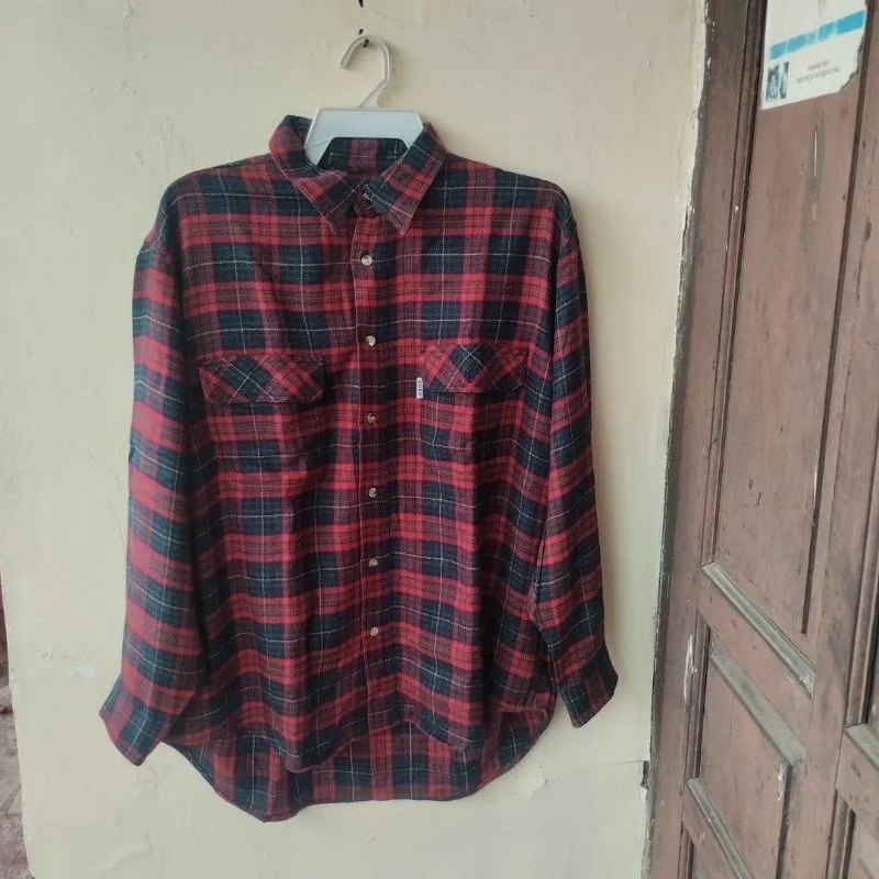 Beverly Hills Polo Club Vintage Streetwear Formal shirt Pria red photo 1