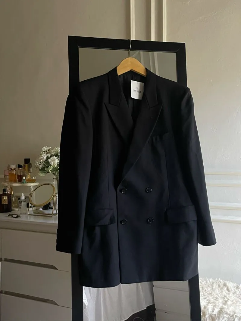 Luxury Minimalist Blazer Wanita black photo 1