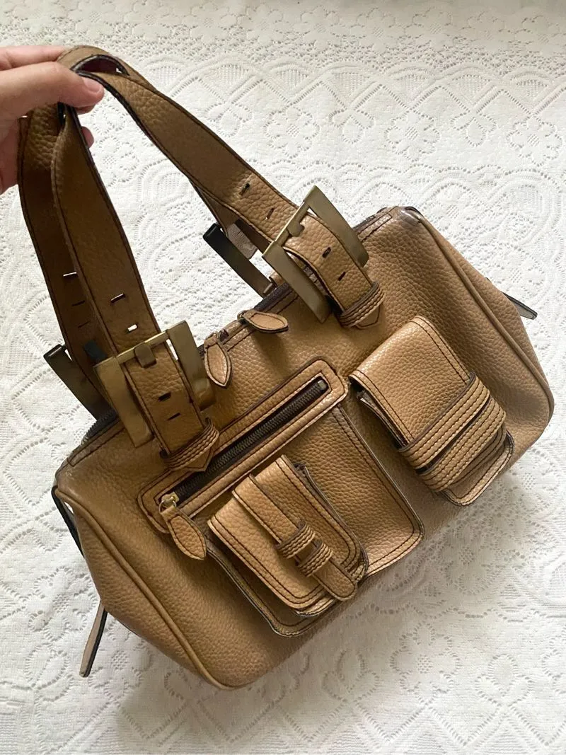 Mulberry Vintage Y2K Tote bag Wanita tan brown photo 1