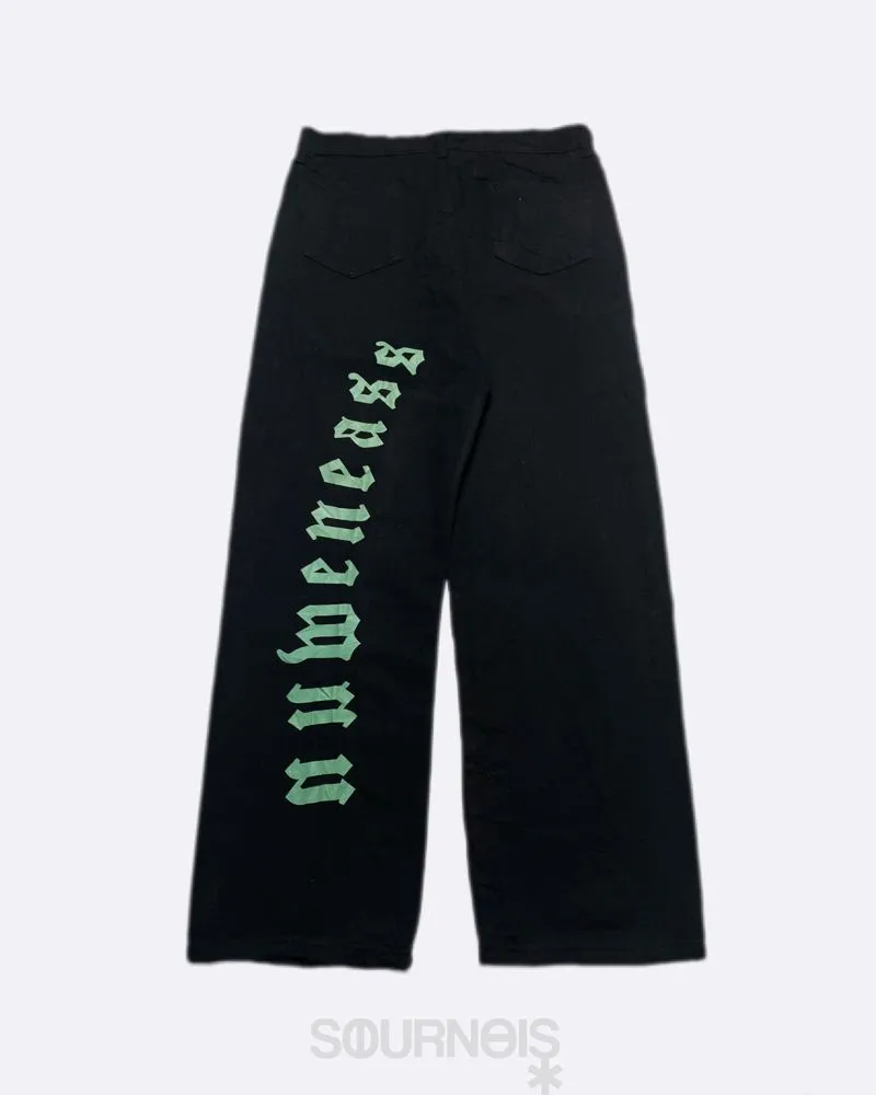 Japanese brand Streetwear Skater Jeans Pria green black photo 1