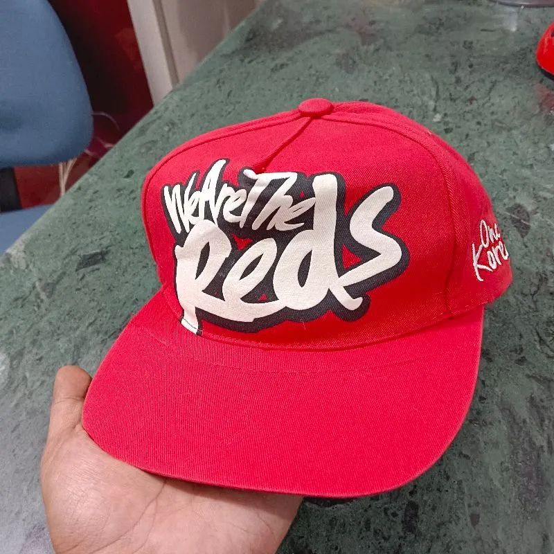 Streetwear Y2K Hat Pria blue red photo 1