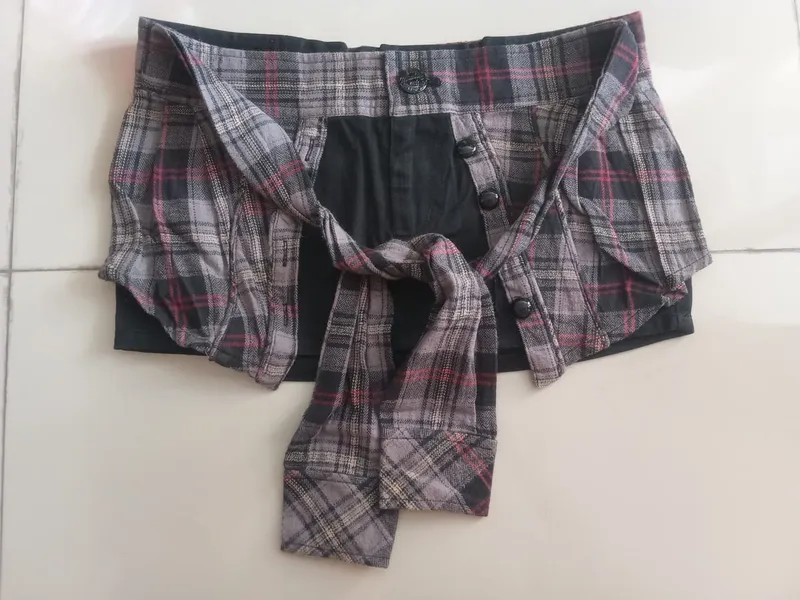 Cosplay Skirt Wanita black gray photo 1