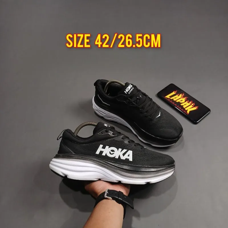 HOKA Sportswear Sneakers Pria white black photo 1