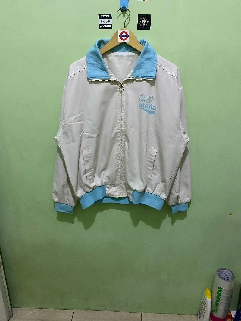 Casual Varsity jacket Pria white blue photo 1