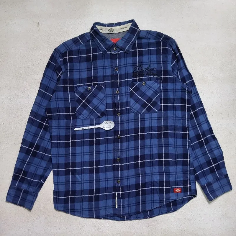 Dickies Streetwear Grunge Casual shirt Pria blue photo 1