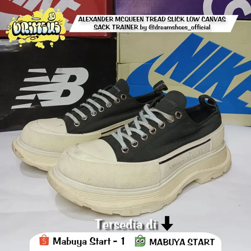 Alexander McQueen Streetwear Casual Sneakers Pria white black photo 1