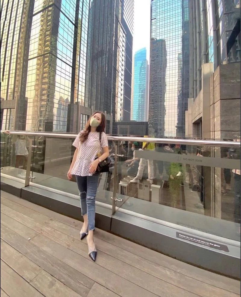 Streetwear Blouse Wanita white black photo 1