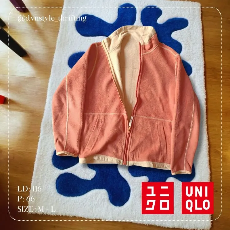ORIGINAL UNIQLO Fleeces Jacket Bolak Balik Wanita Pria | Jak photo 1