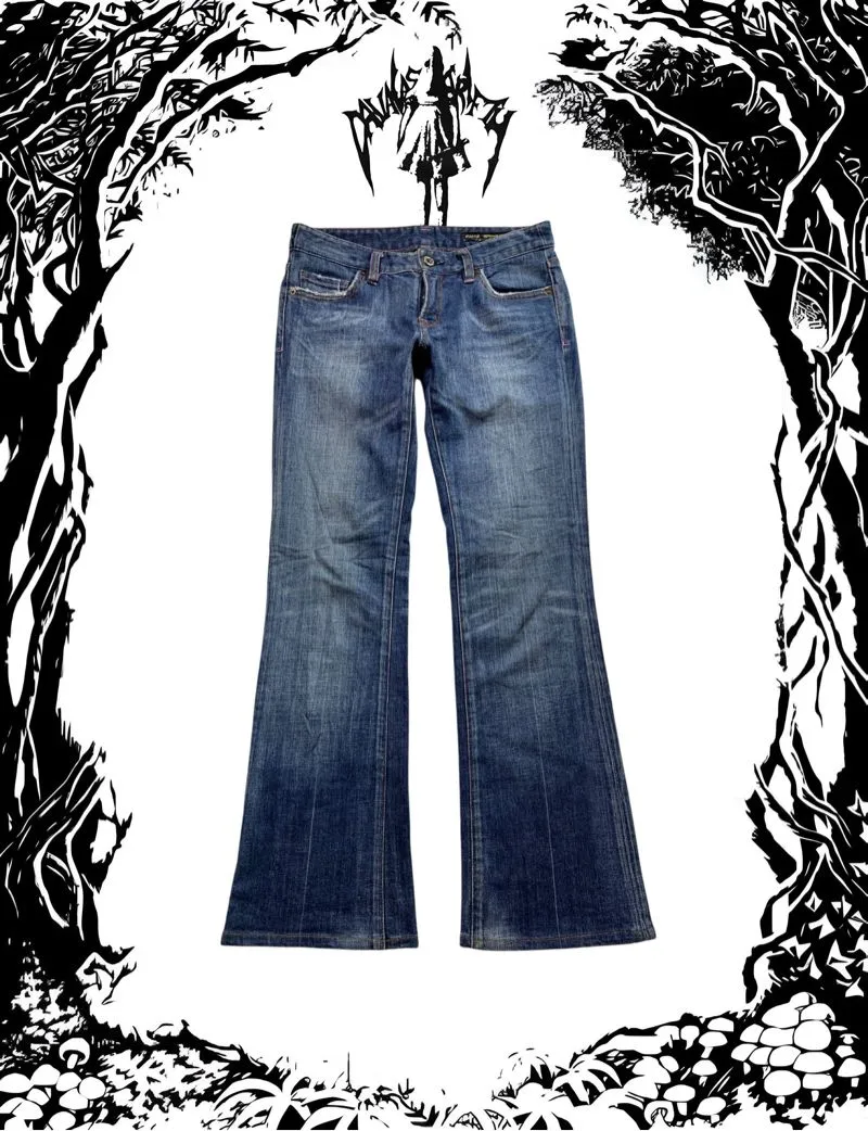 Vintage Y2K Flare pants Wanita blue photo 1