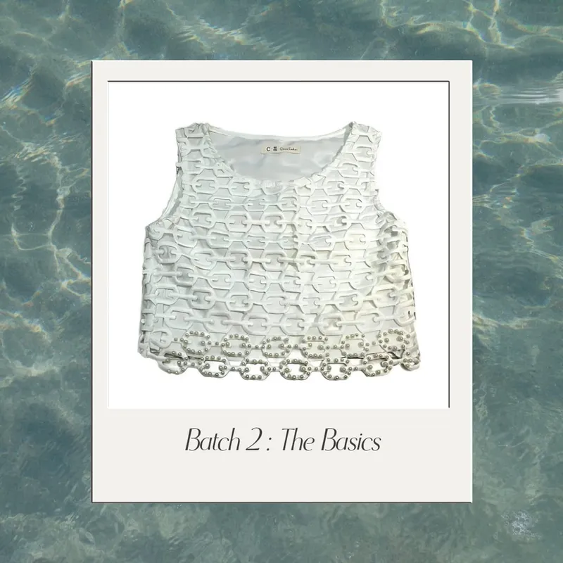Luxury Crop top Wanita white photo 1