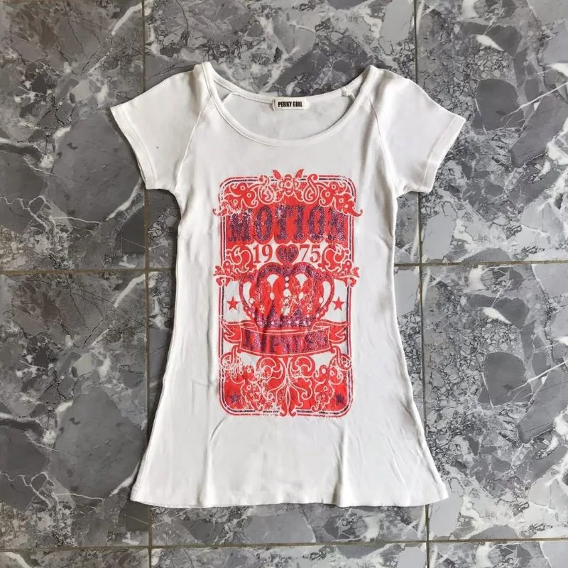 Japanese brand Y2K T-shirt Wanita white photo 1