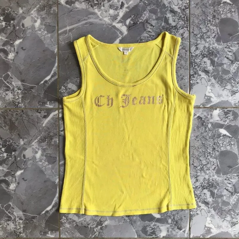 Japanese brand Y2K Crop top Wanita yellow photo 1